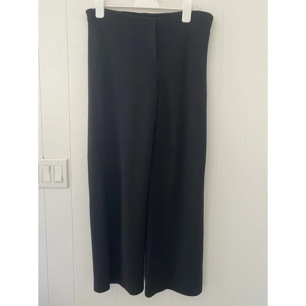 Bloomingdales Black‎ Wool Blend Dress Pants Women's Sz Medium Flat Front